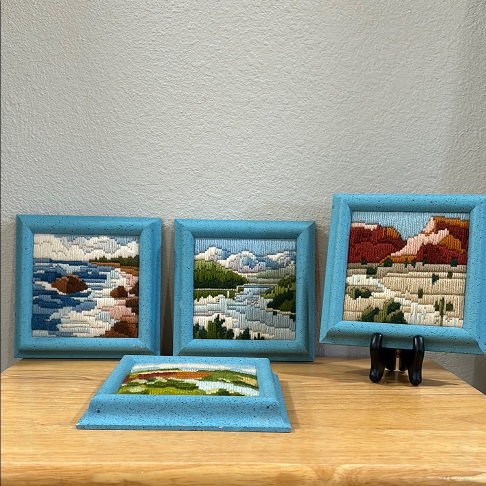 Handcrafted Landscape Needlepoint Art Set- Spring-Summer